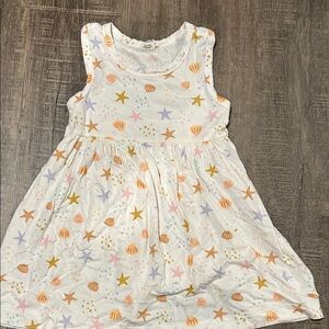 Charming Star and Shell Patterned Kids Dress